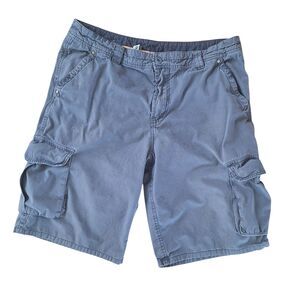 Jimmy Z Vintage Cargo Shorts Men Size 34 Baggy Y2K Grunge Skate Cotton Gray Long